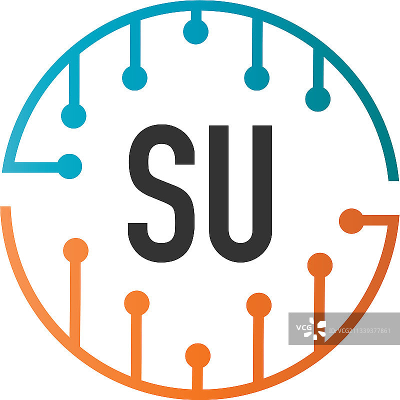 首字母SU未来科技logo模板图片素材