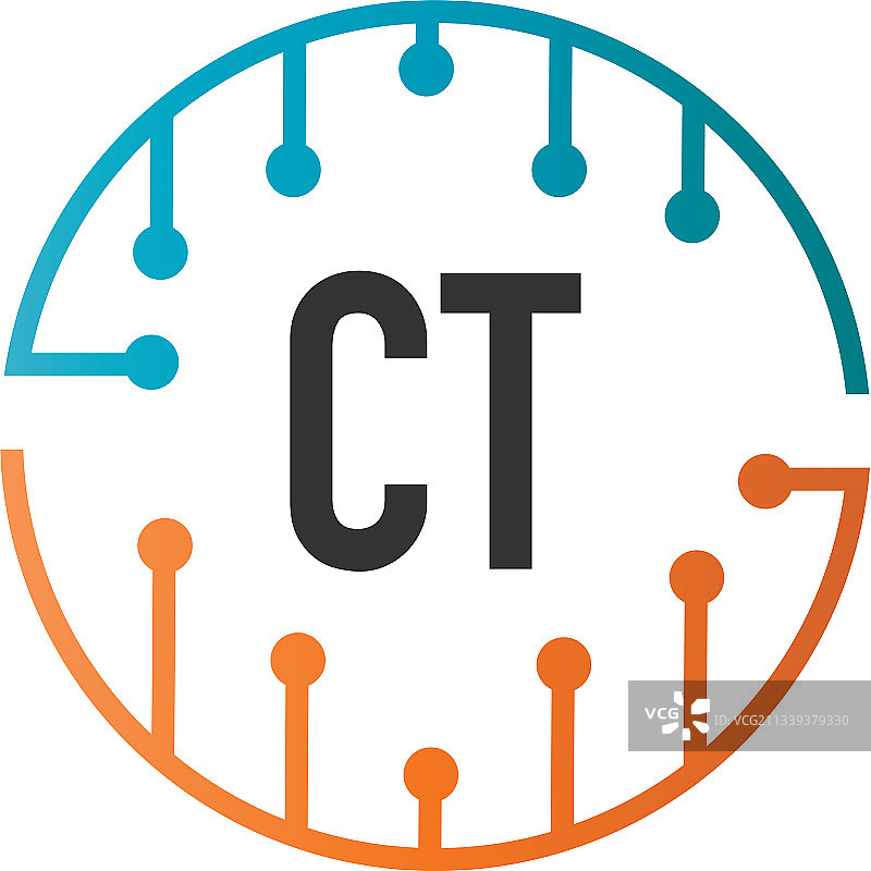 CT字母未来科技Logo模板图片素材