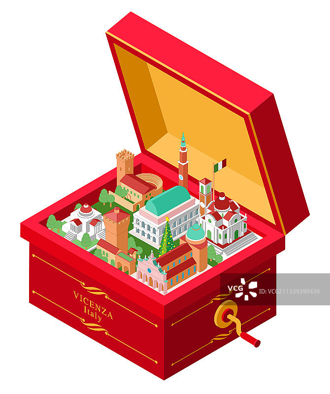 维琴察意大利音乐盒图片素材