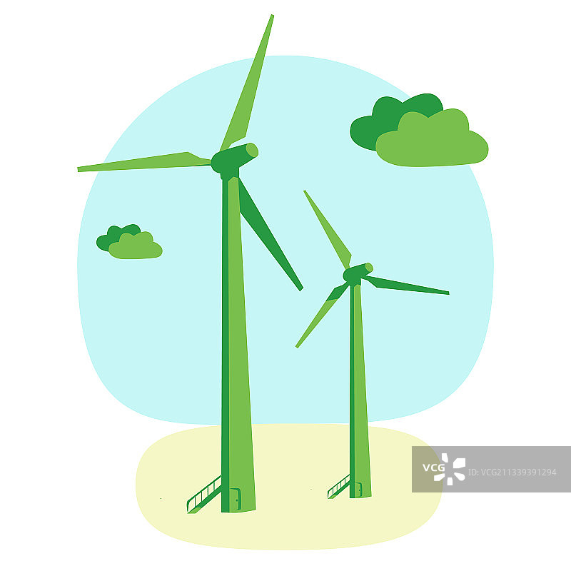 绿色能源风力涡轮机生态电力图片素材