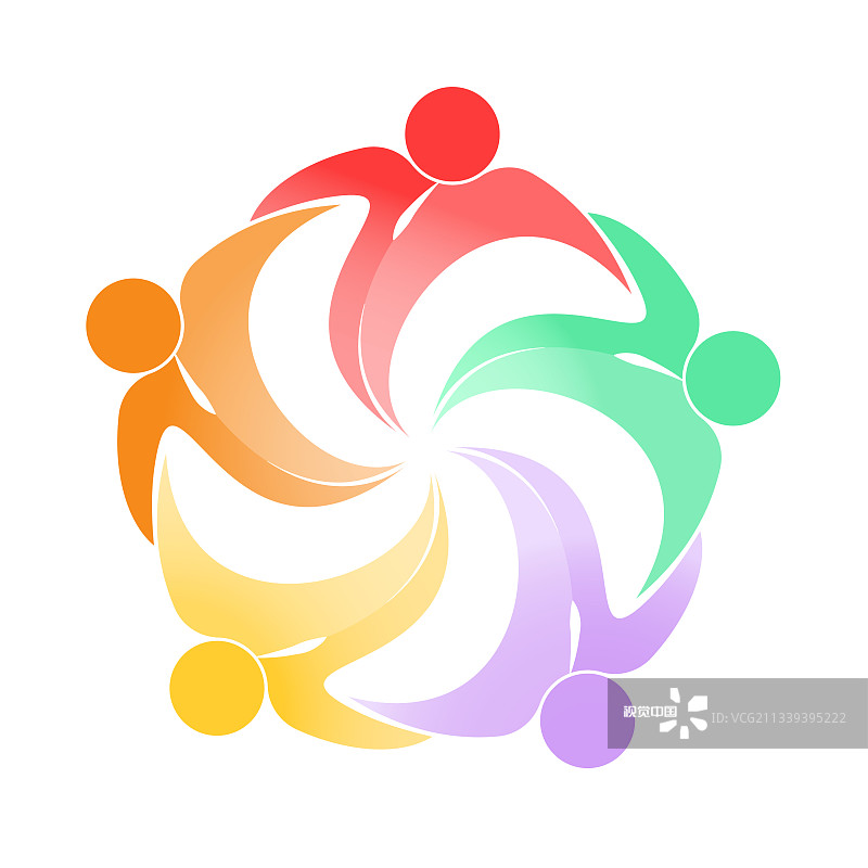 团队合作社交品牌标志贴纸模板图片素材