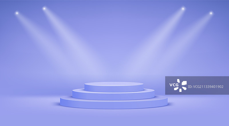 明亮的粉蓝色摄影棚与圆形楼梯图片素材