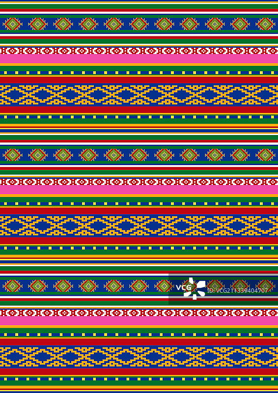 民族几何鲜艳多彩无缝图案图片素材