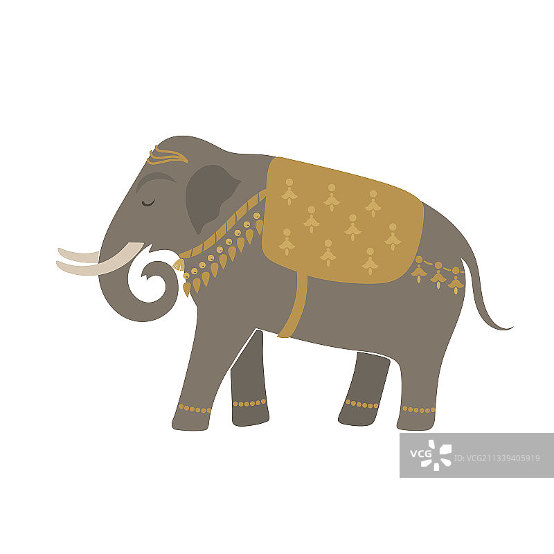 白色背景下的大象轮廓图片素材