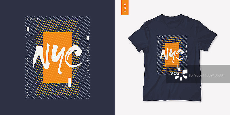 纽约市男士动感T恤设计图片素材