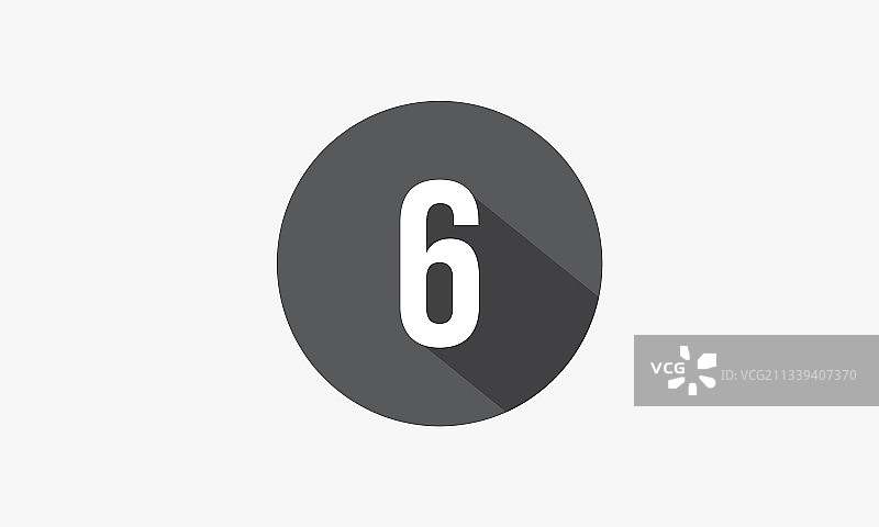 带阴影的数字6图片素材