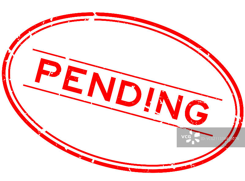 待定红色椭圆形橡胶印章图片素材