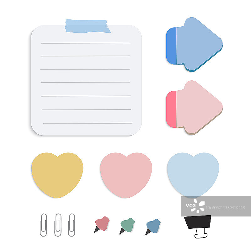 彩色便签纸套装图片素材