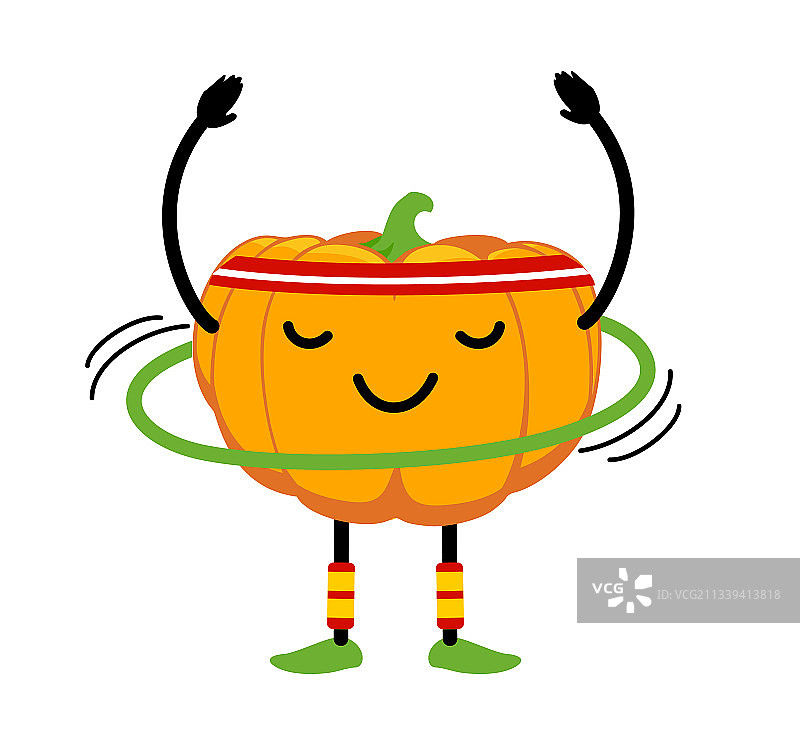 玩转呼啦圈的可爱南瓜图片素材