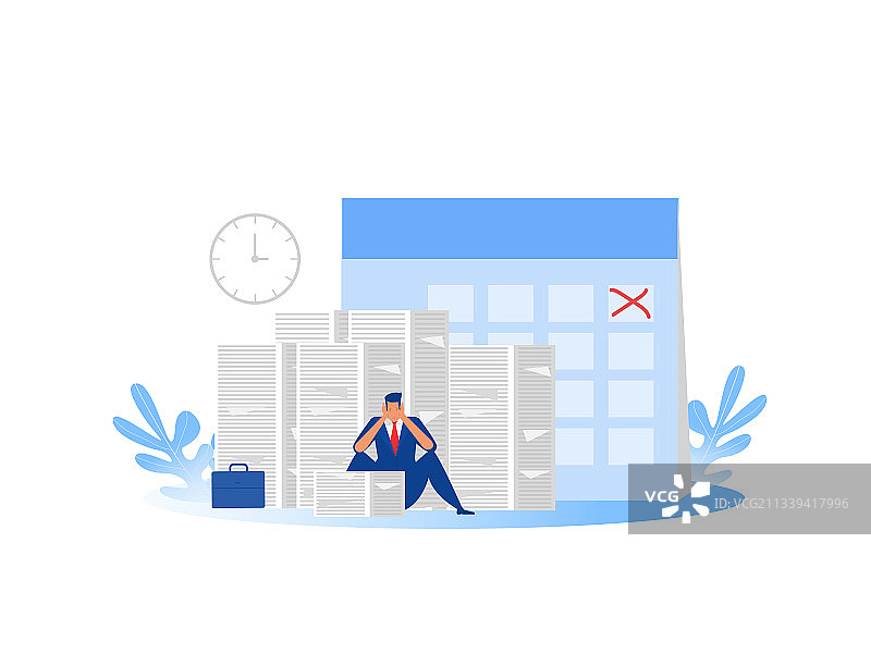 商人在办公室辛勤工作忙碌不快乐图片素材