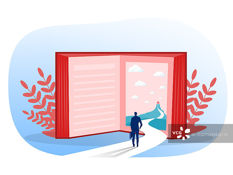 商人寻找通往目标的路图片素材