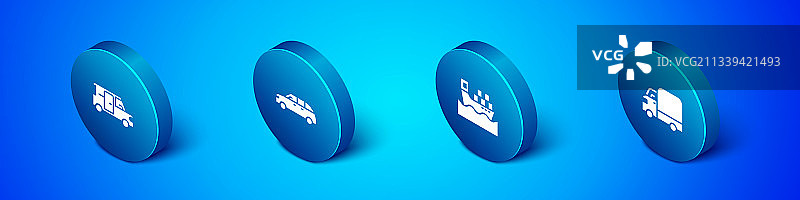 2.5D小巴货船装箱场景图片素材