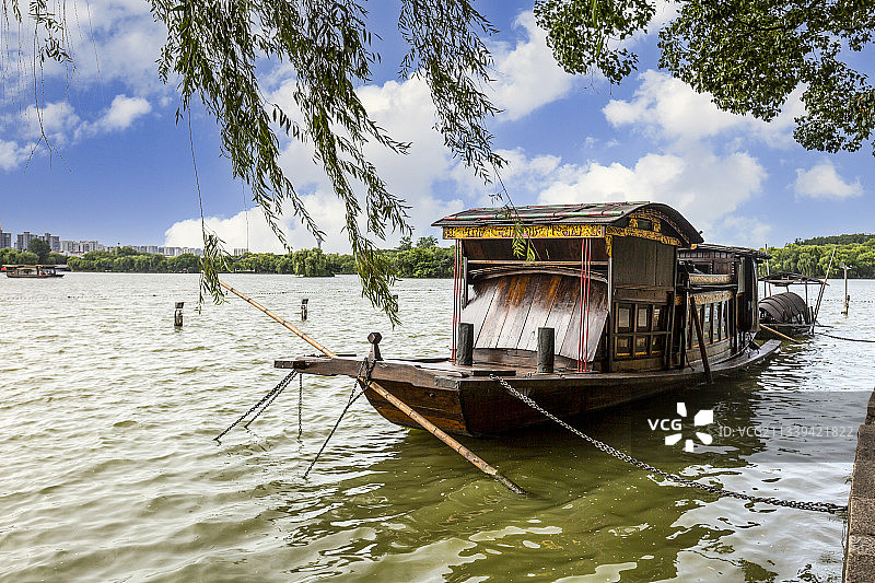 浙江嘉兴南湖景区中共“一大”纪念船（南湖红船）图片素材