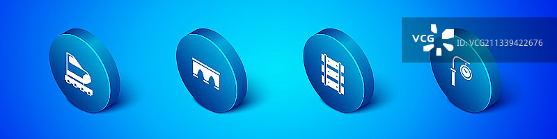 2.5D等距高速列车铁路图片素材