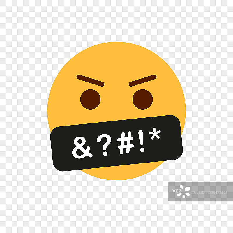 黄色愤怒表情符号图片素材