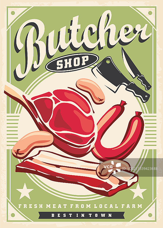 肉店旧广告图片素材