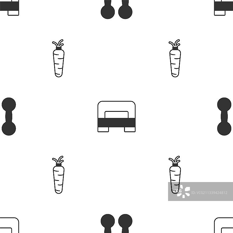 哑铃大床胡萝卜无缝背景套装图片素材
