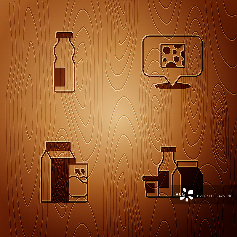 瓶装纸质牛奶酸奶产品套装图片素材