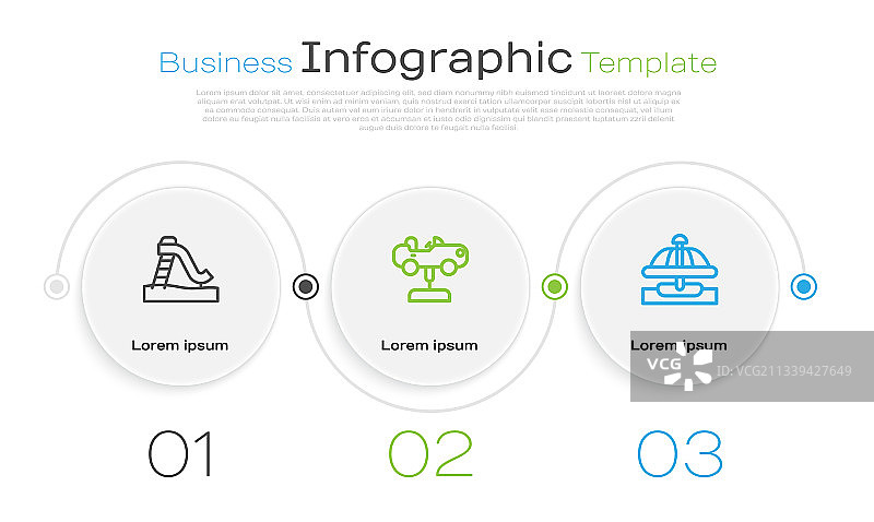 儿童滑梯、秋千车和游乐设施线条图案图片素材