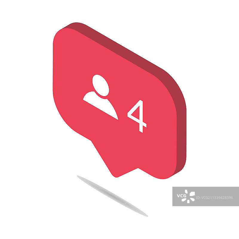 等距关注者通知符号图片素材