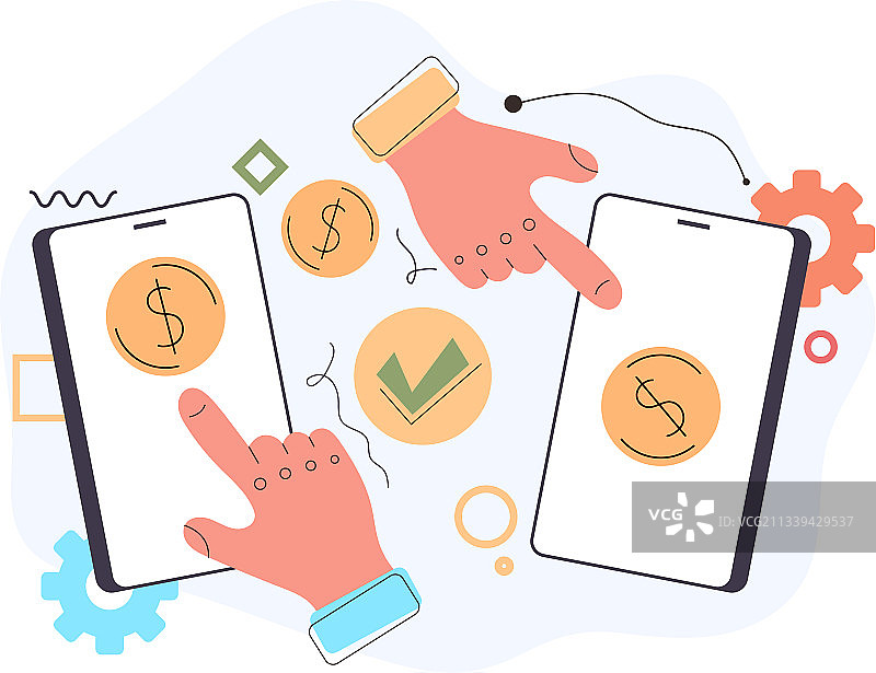 双手推动货币交易图片素材