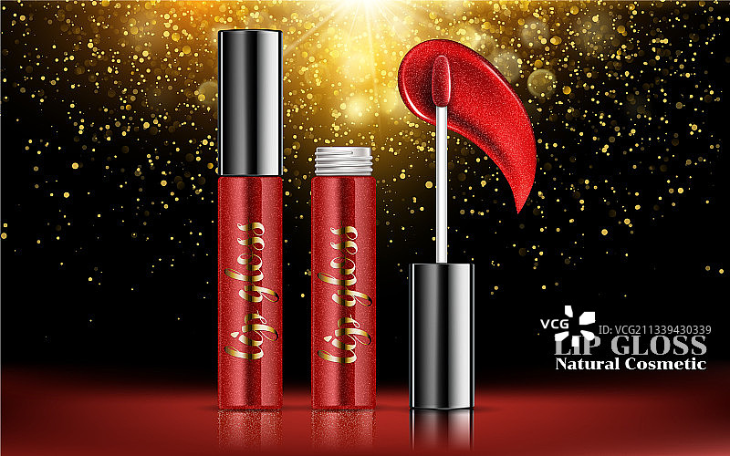 迷人的红色唇彩广告图片素材