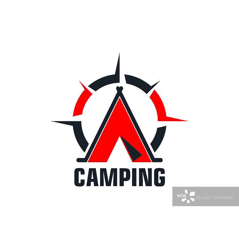 字母A露营指南针logo图标图片素材