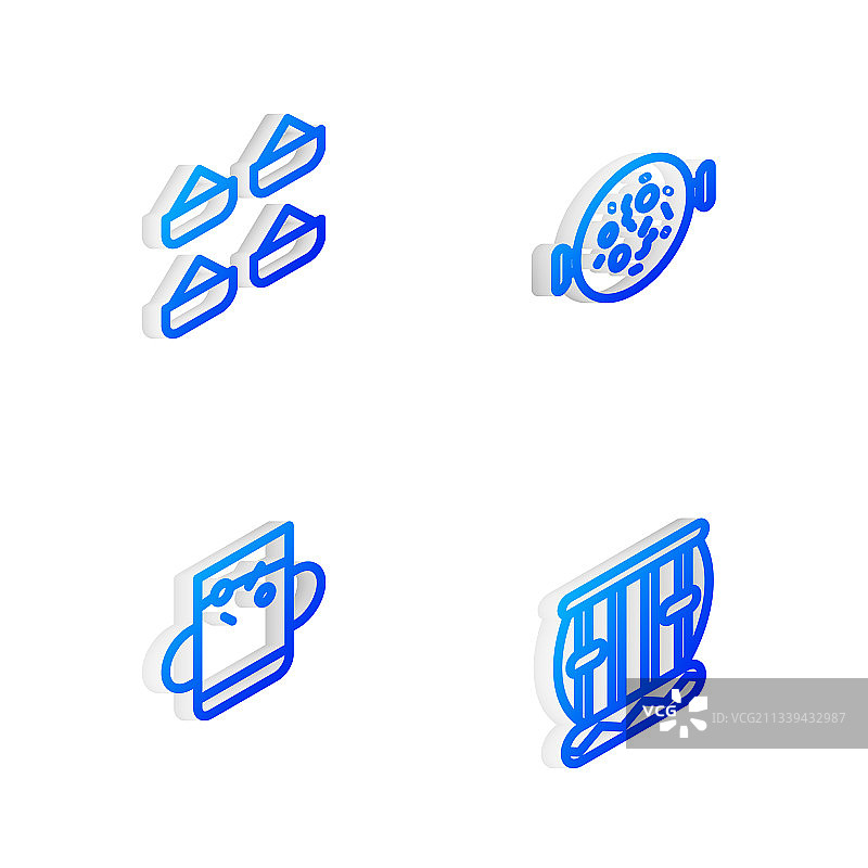 2.5D等距线条印度咖喱鸡块素材图片素材
