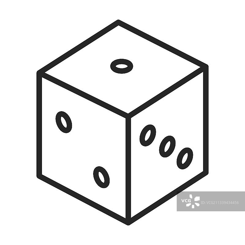 骰子轮廓立方体图标图片素材