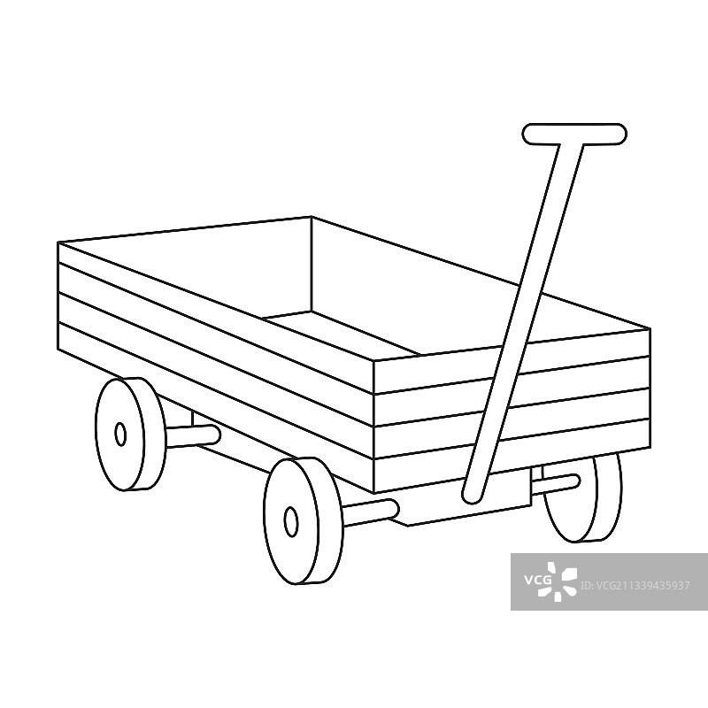 花园手推车轮廓图标图片素材