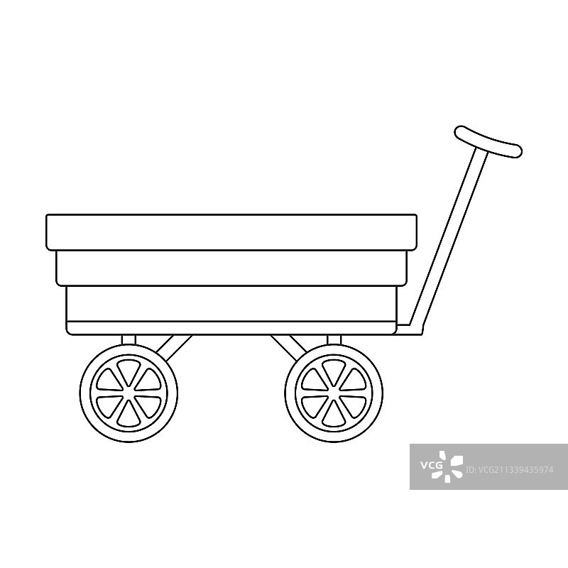 花园手推车轮廓图标图片素材