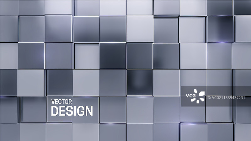 银色马赛克背景随机立方体背景图片素材
