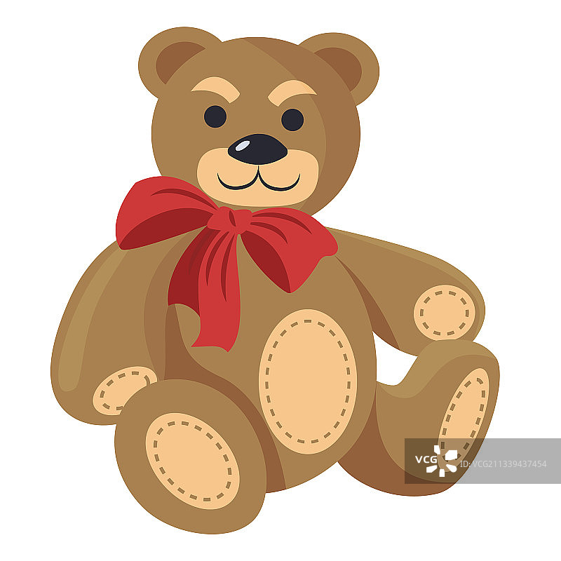 系着红色蝴蝶结的泰迪熊图片素材