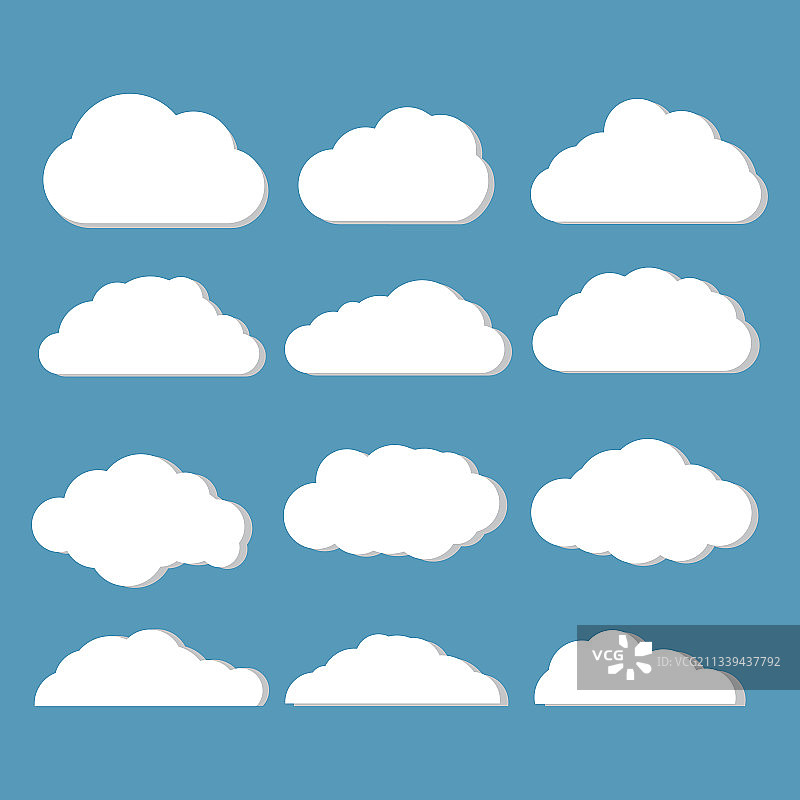 扁平风格的装饰云图片素材