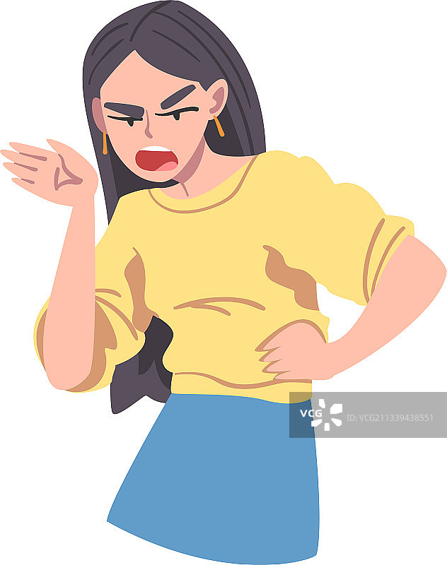愤怒的女孩不高兴的年轻女人人类情感图片素材