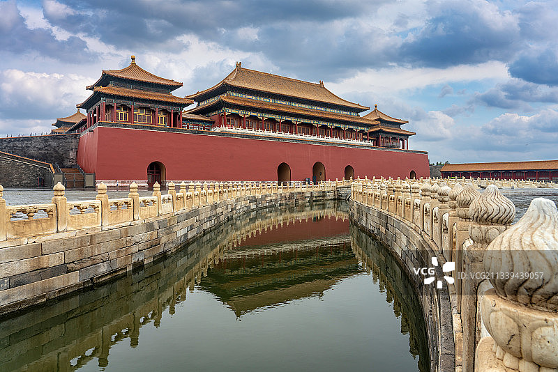 雨后的故宫午门和金水桥，故宫侧影图片素材
