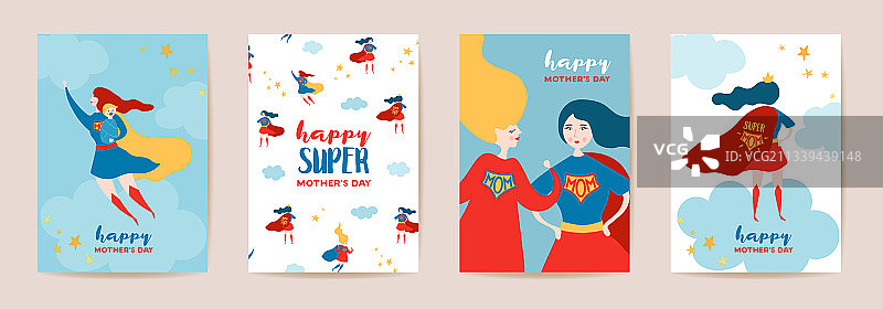 母亲节贺卡，致敬超级妈妈图片素材