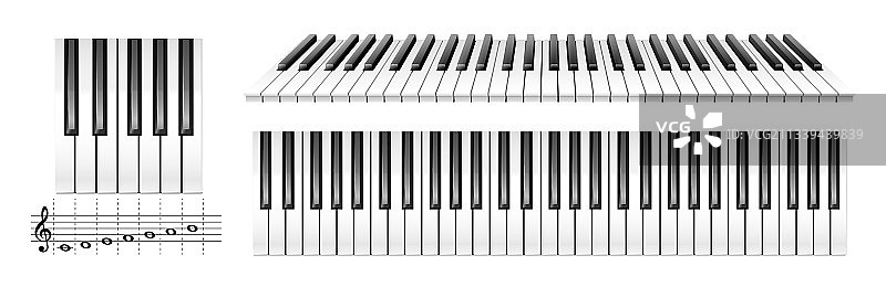 逼真的钢琴琴键乐器键盘图片素材