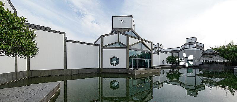 中国江苏省苏州市，苏州博物馆内景，著名建筑。图片素材