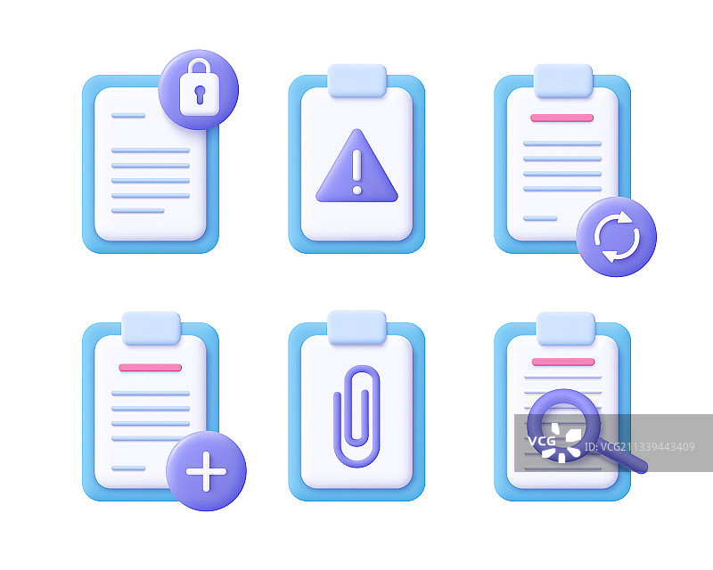 文件文档概念写实图标3D集图片素材