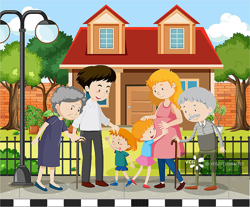 家庭户外场景图片素材
