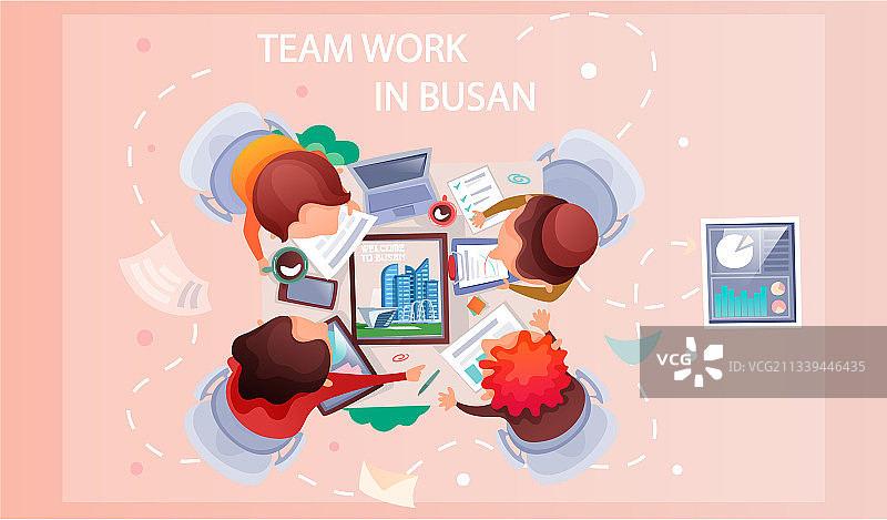 商人展示联合团队合作概念图片素材