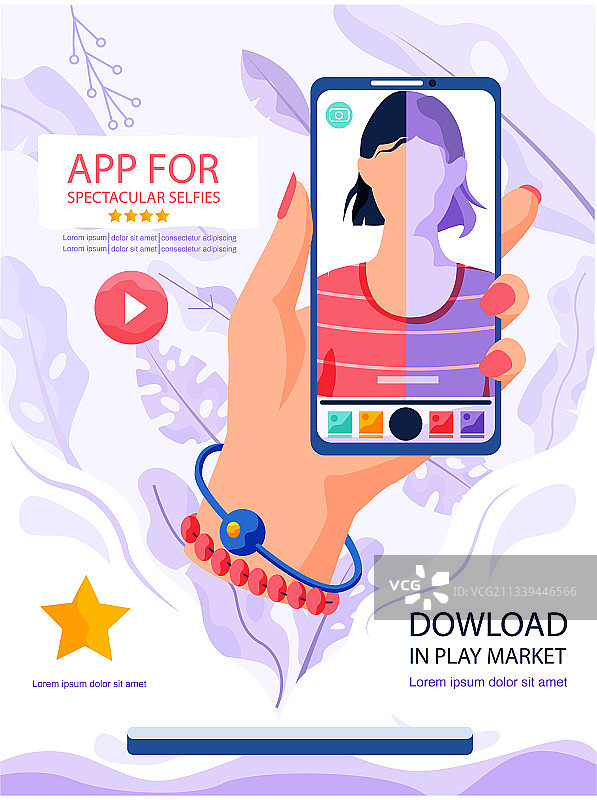 自拍App概念海报图片素材