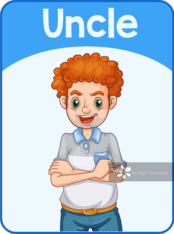 英语单词教育卡片：叔叔图片素材