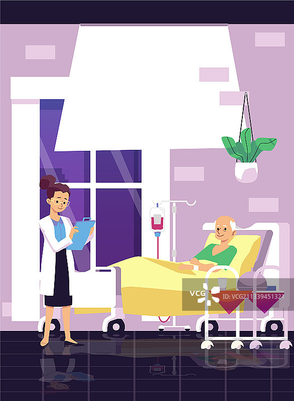 女医生拜访并与老年人交谈图片素材