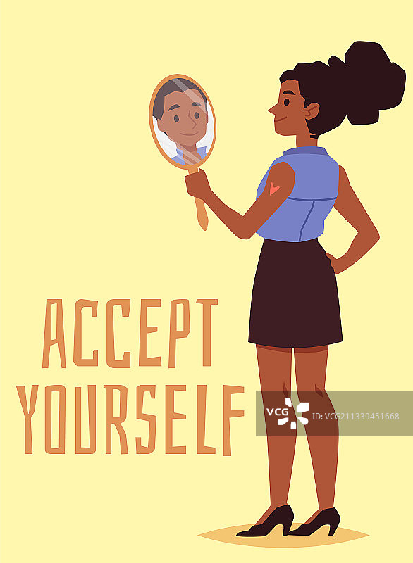 自我接纳和身体积极概念图片素材