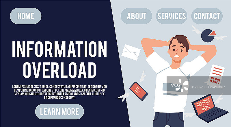 心理压力新闻超载网站图片素材