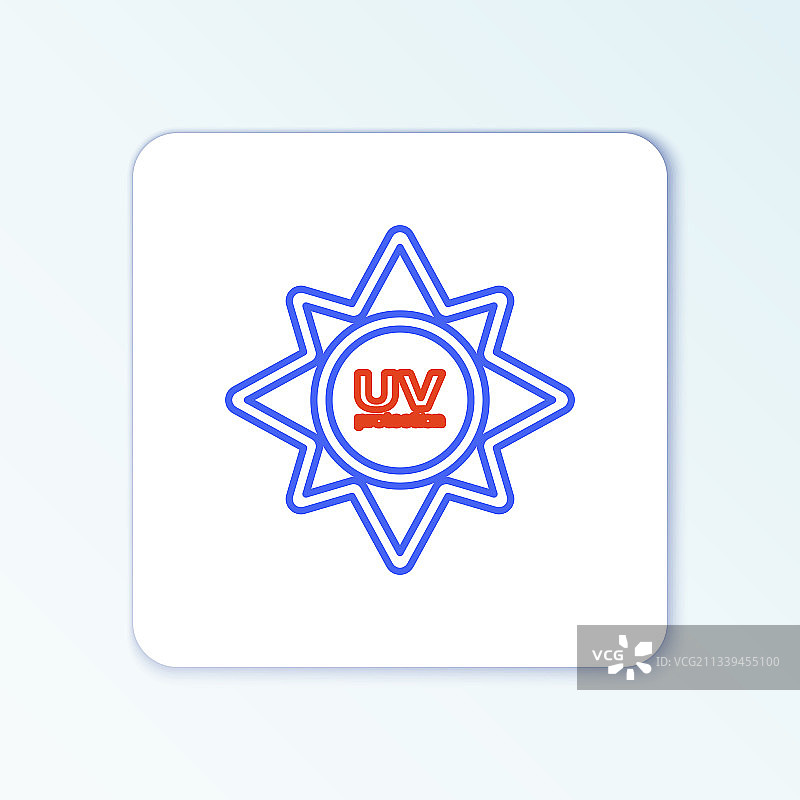 白色背景上的紫外线防护图标图片素材