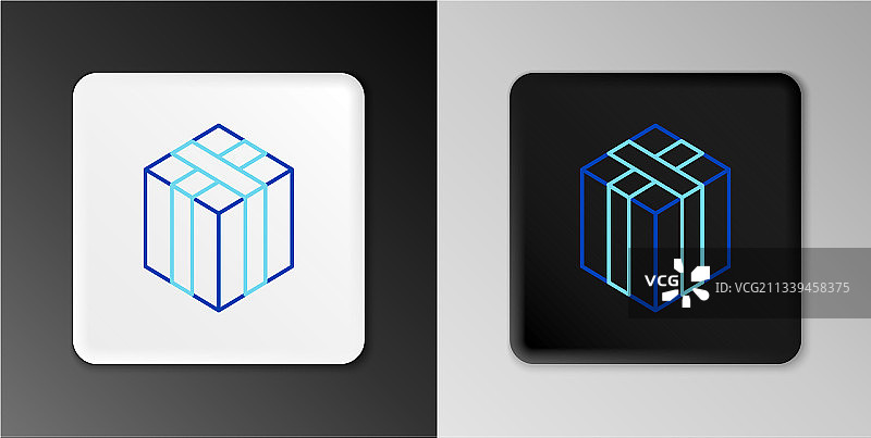 灰色背景上隔离的线条干草包图标图片素材