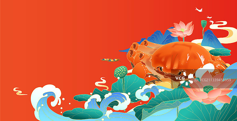 大闸蟹插画图片素材